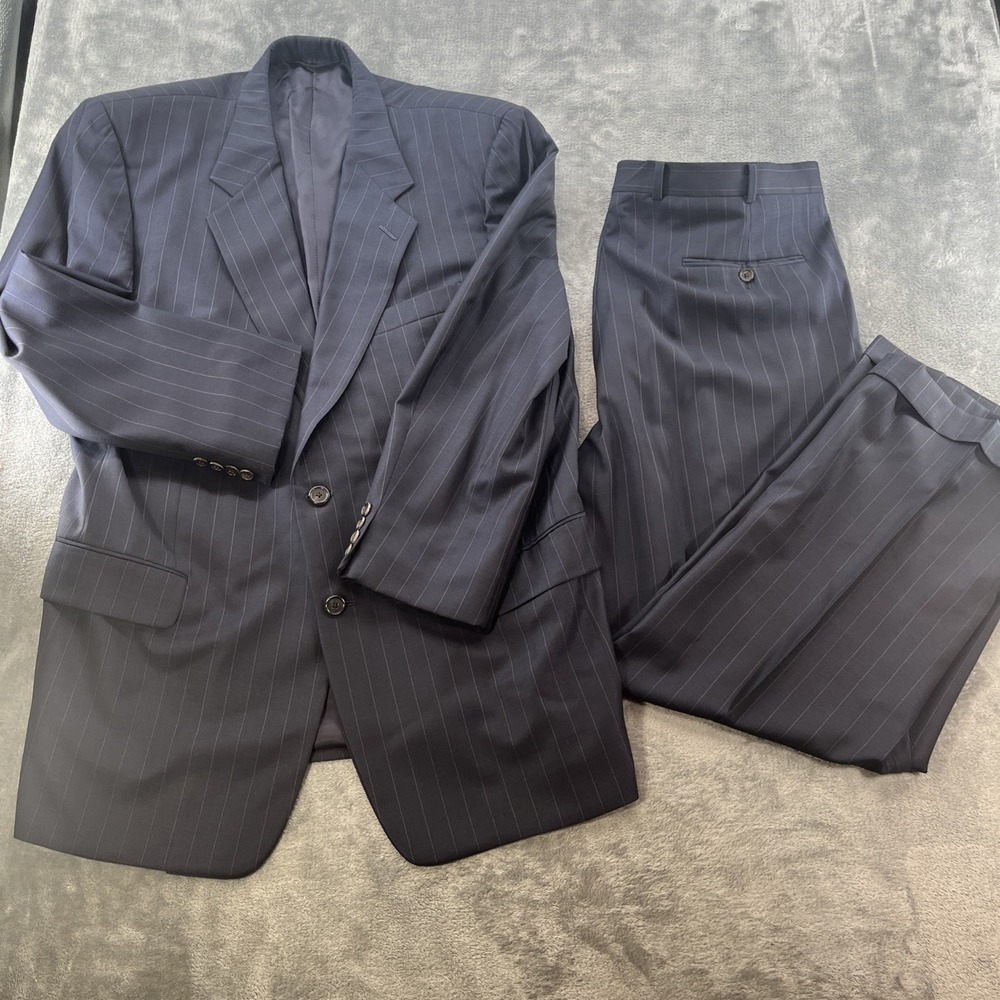 HICKEY FREEMAN Ing Loro Piana Tasmanian Super 120s Wool Navy 2 Piece Suit 44R